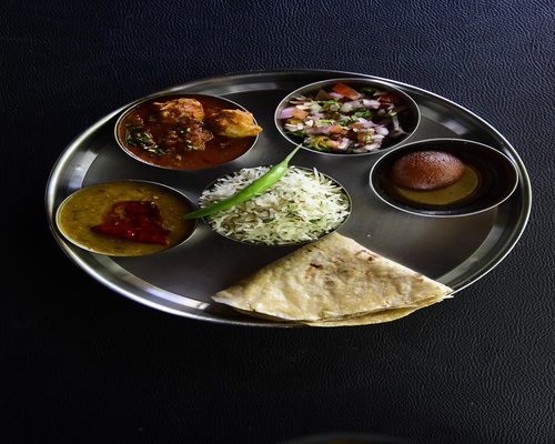 Healthy homemade traditional Indian thali meal